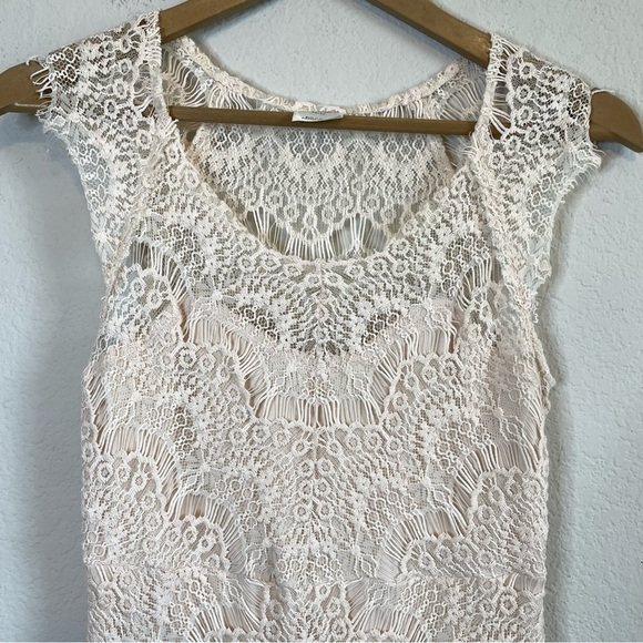 Free People Intimately Free Peek A Boo Lace Overlay Dress Cream Ivory Size XS - Picture 3 of 11